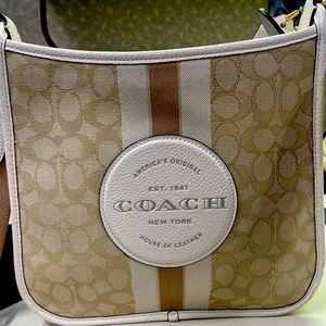 Used COACH Women's Dempsey File Crossbody Shoulder Bag in Signature Jacquard.